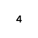 The image shows the number 4 in black font centered on a white background.