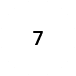 The number 7 is centered on a plain white background.