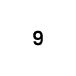 The image shows a black number "9" centered on a plain white background.